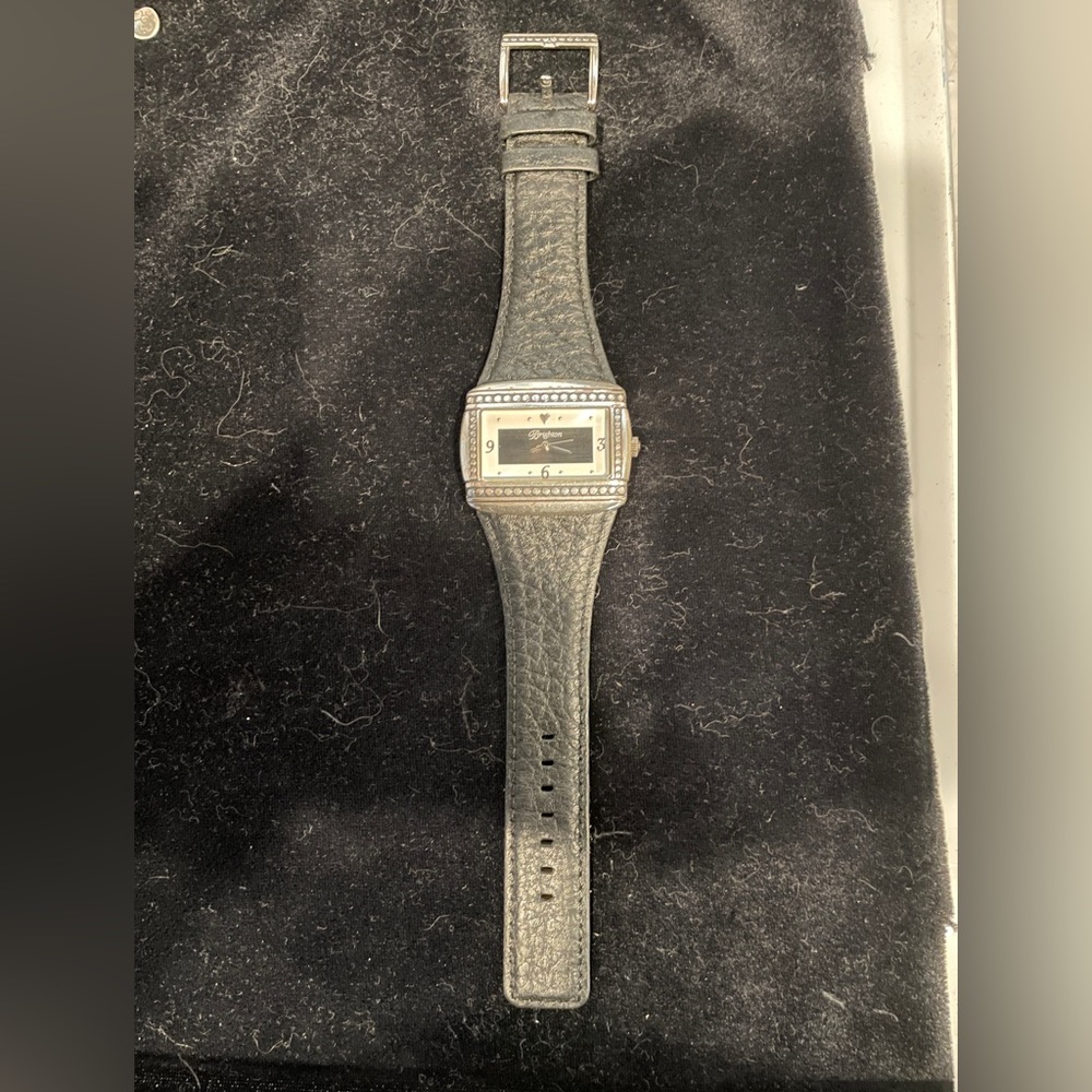 Brighton ladies Montreux Silver watch with black band